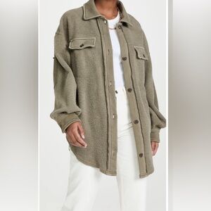 Free People Ruby Shirt Jacket in Olive Green
